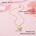 Women's stainless steel necklace with gold-plated fruit and heart pendant on 41-50cm chain