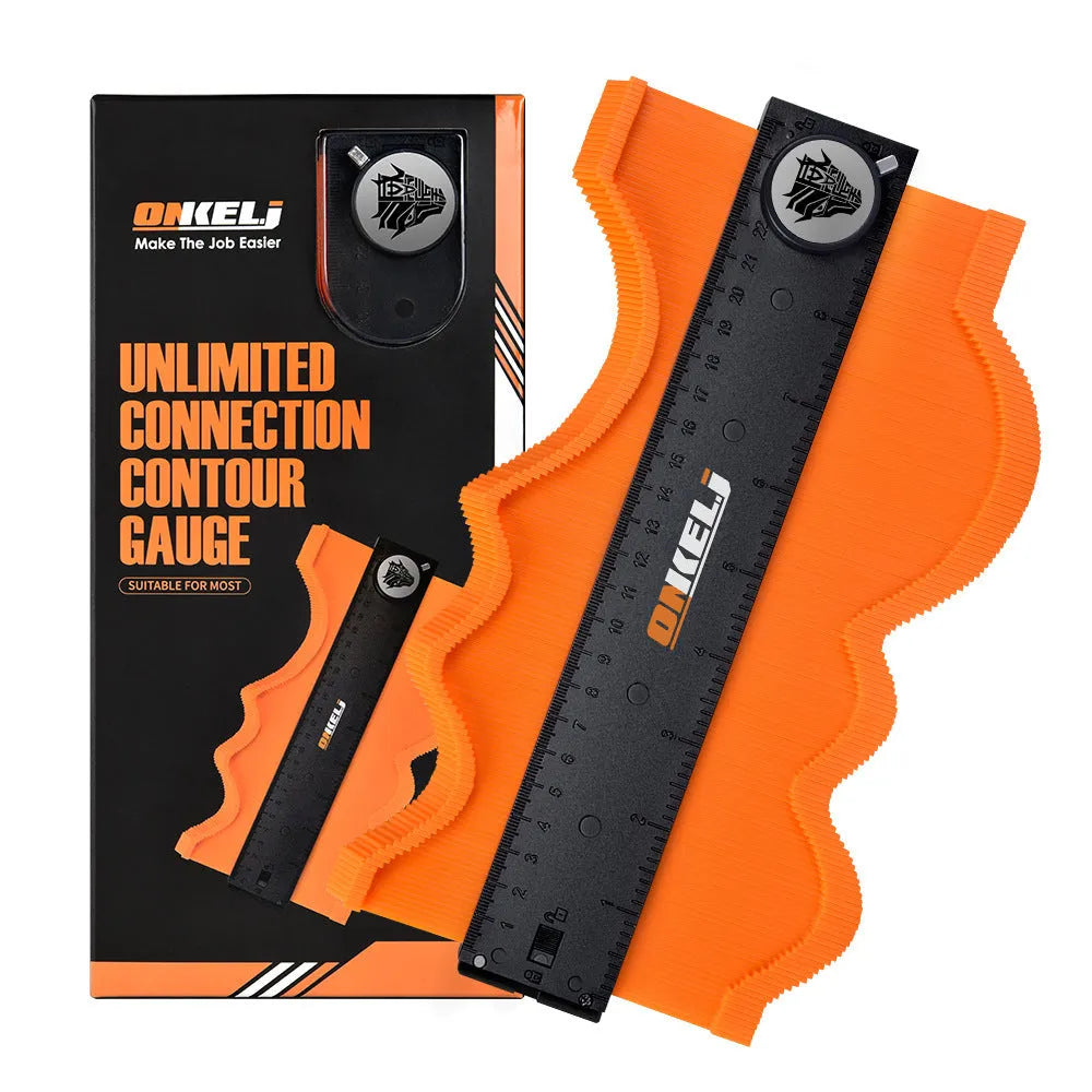 10-inch contour gauge with lock belt positioning system for precise profile transfer