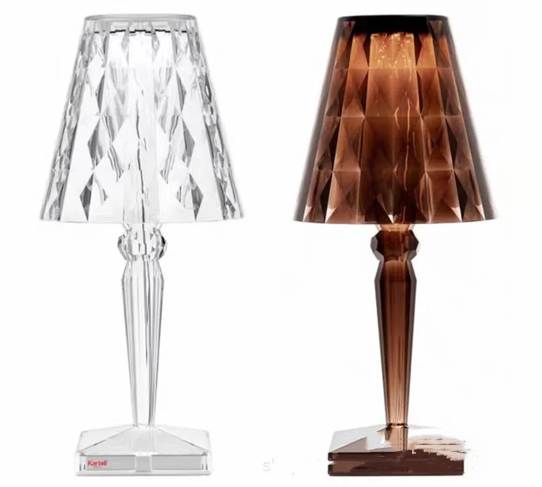 Rose gold portable touch night light with rechargeable battery and adjustable three-colour lighting