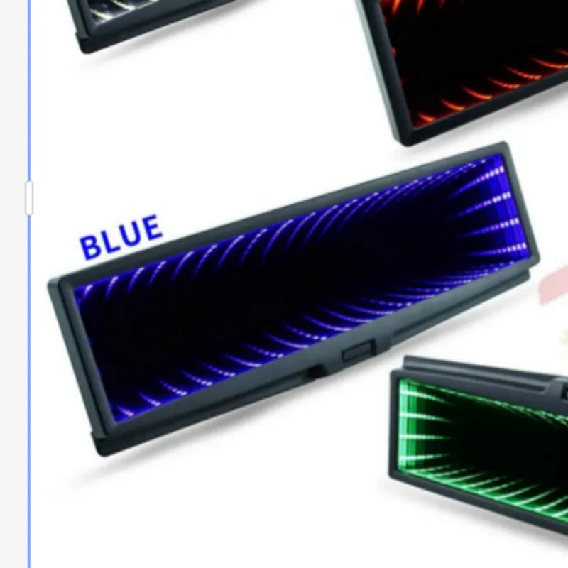 280mm plastic flat rearview mirror with anti-glare coating and 3D lighting for cars