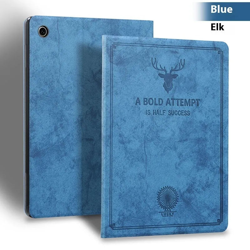 iPad protective case with soft TPU leather shell in clamshell design showing colour options