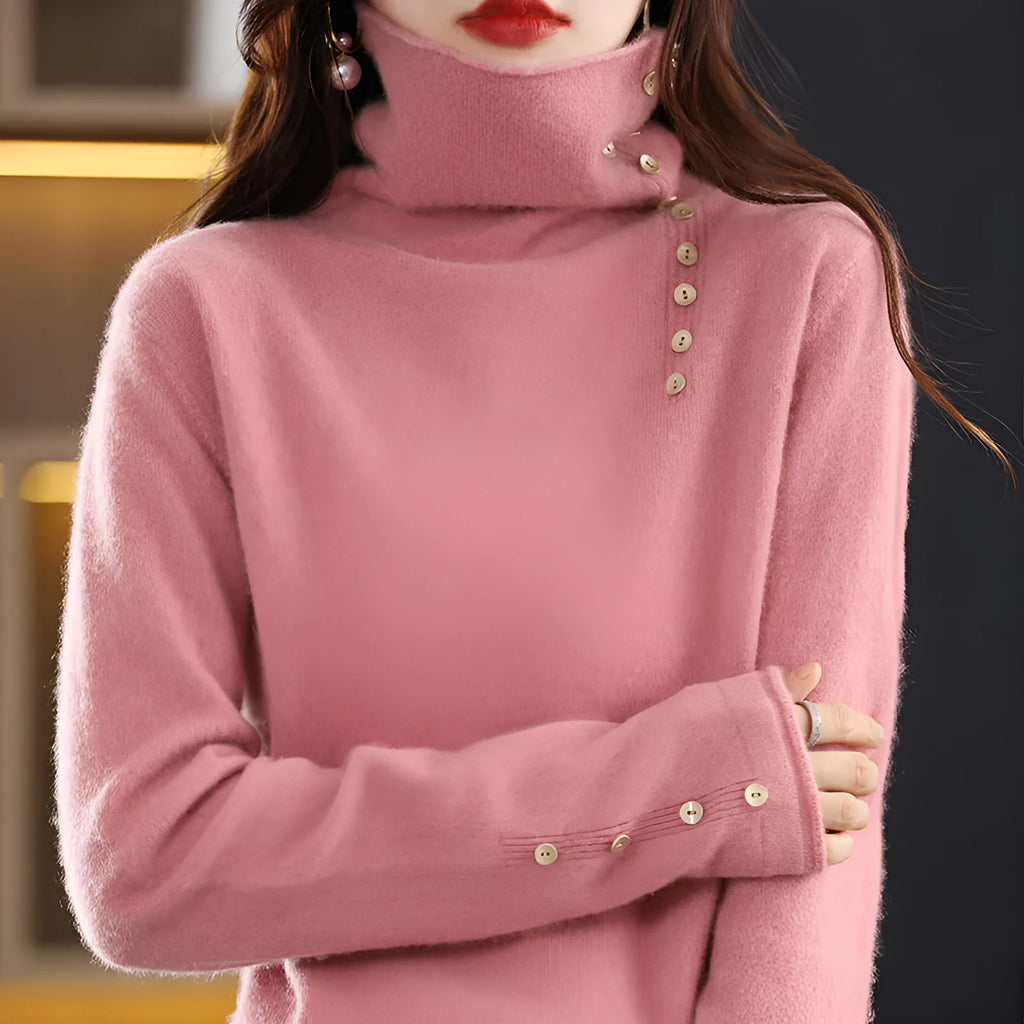 Women's slim fit knitted bottoming shirt in core-spun yarn available in eight different colours