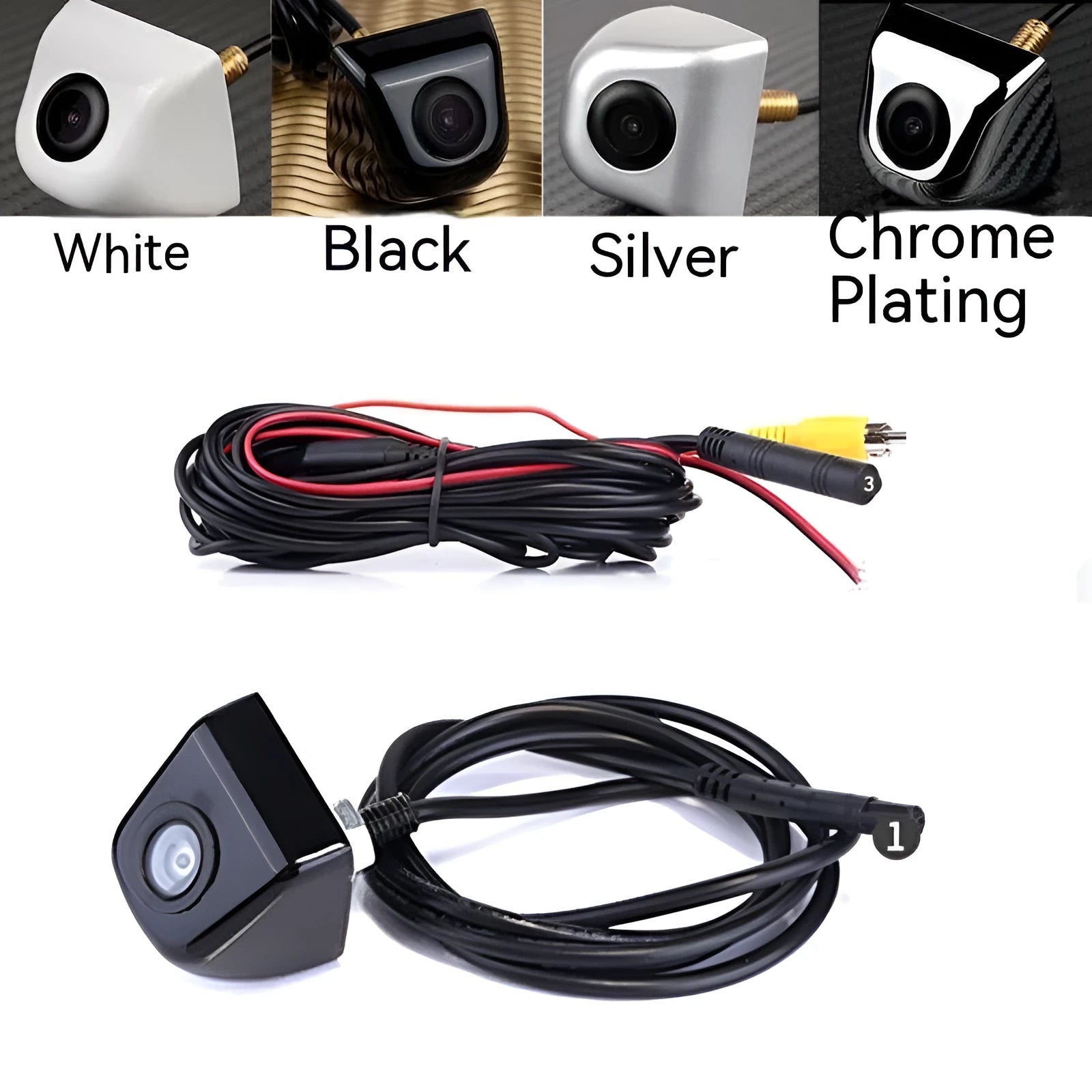 HD night vision waterproof car reversing camera with metal shell in black colour