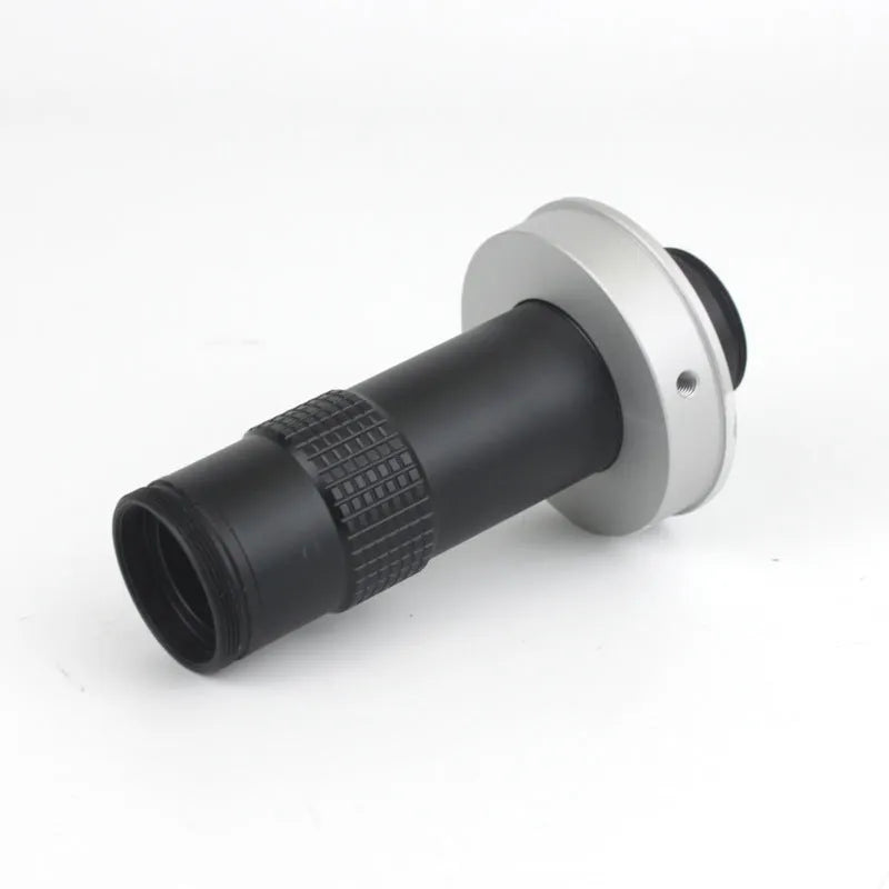 Black industrial camera monocular lens with 130x magnification and 1:11 scaling ratio