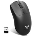 Black wireless mouse with three-gear audio buttons and photoelectric sensor for laptop use