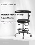 Black leather dental hospital chair with hydraulic height adjustment for clinical environments