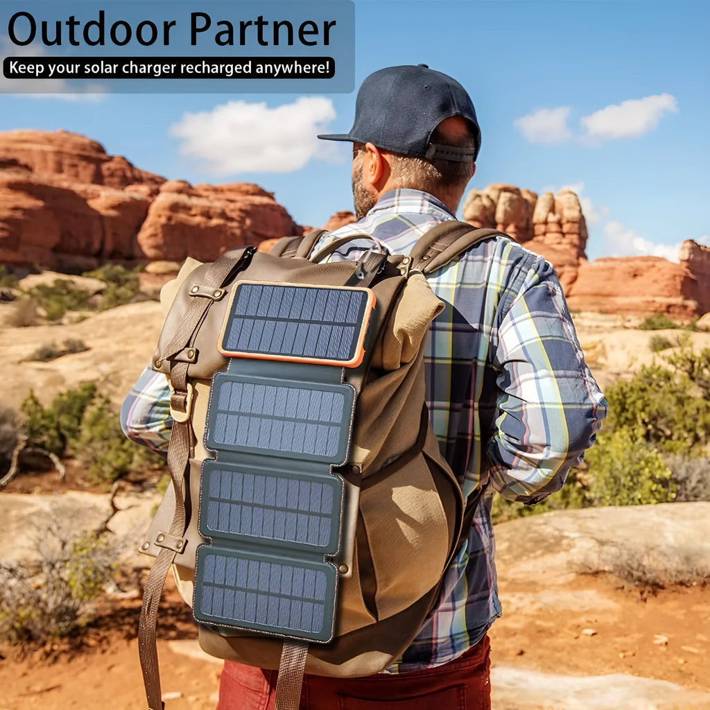 Outdoor solar phone charger in multiple colours with solar panel and LED light