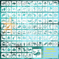700 PET film spray painting templates in milky white colour showing flower, animal, Hawaiian and letter mandala designs