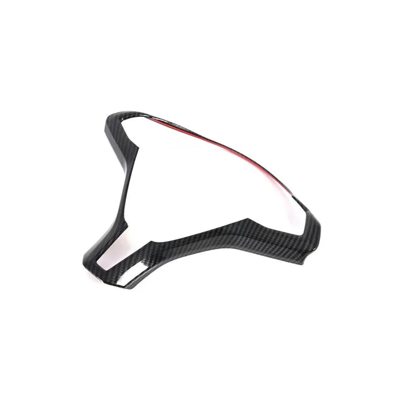 Tesla Model S steering wheel decorative frame in black ABS plastic with carbon fibre colour accents