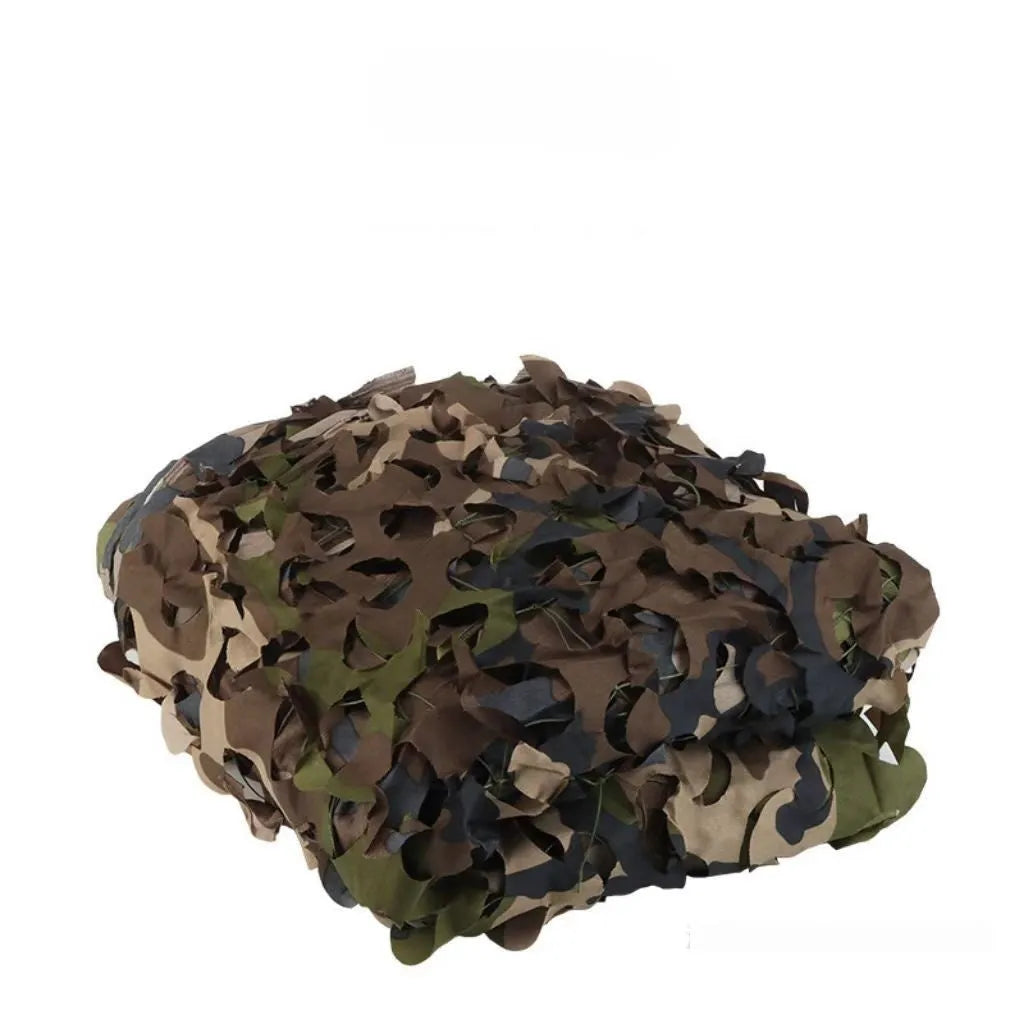 Green camouflage netting set showing multiple pattern options for outdoor sunshade and military use
