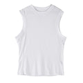 Men's loose black quick-dry sport vest on a hanger
