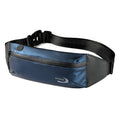 Men's waterproof waist bag in Derm Oxford polyester showing blue, black and grey colour options