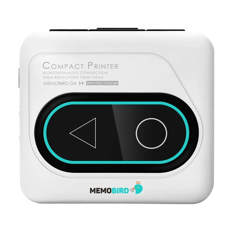 Avocado green coloured portable Bluetooth thermal mini printer next to a mobile phone