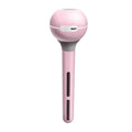 Pink and white columnar ultrasonic humidifier with USB cable and water tank