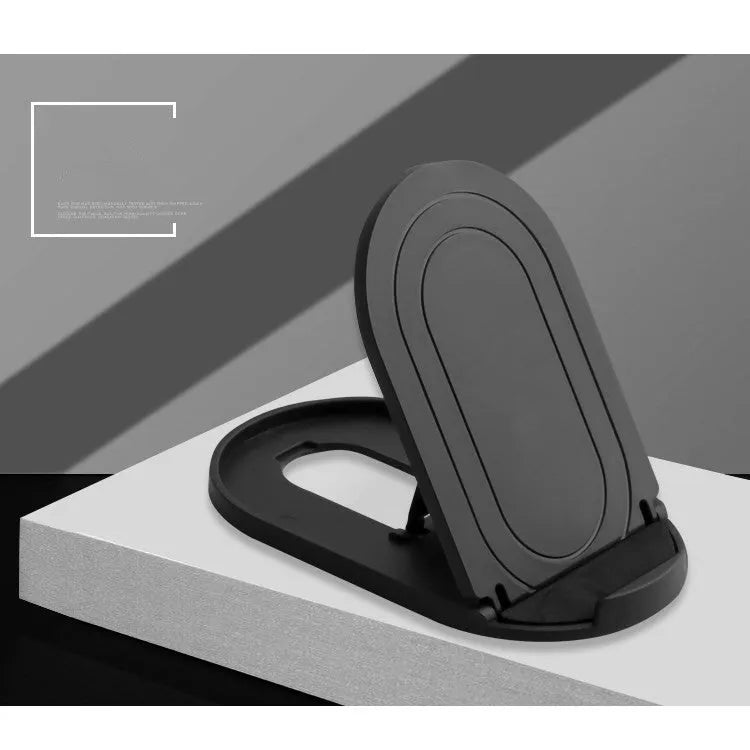 Plastic mobile phone stand with lazy bracket, holding a smartphone, shown in multiple colour options.