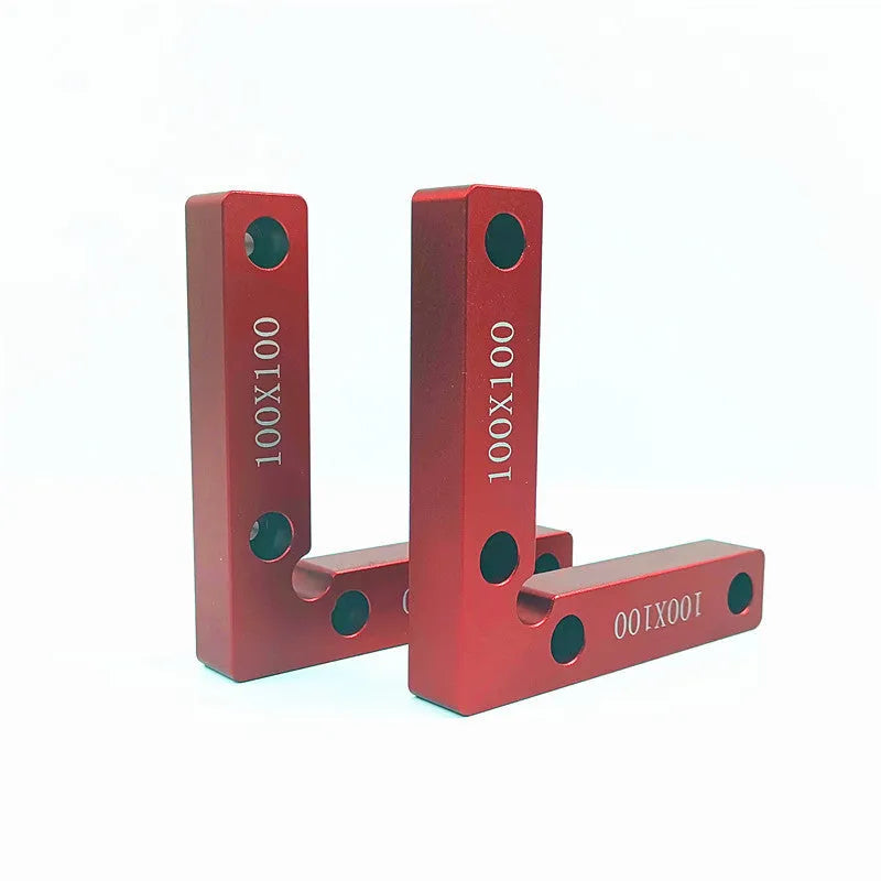 Aluminium alloy right angle woodworking positioning block with measurement scales