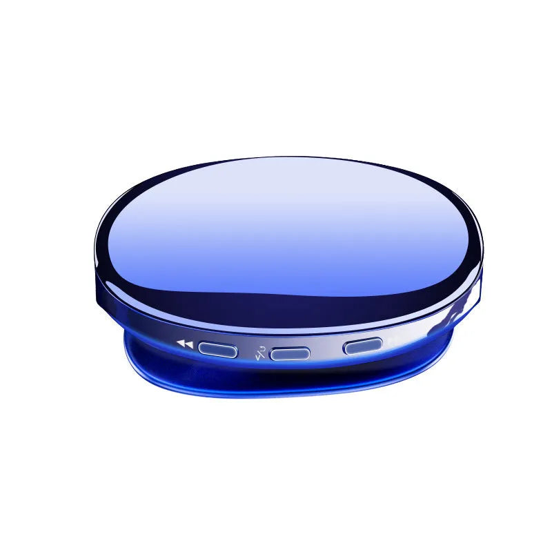 Bluetooth MP4 music player in black, blue or rose gold with OLED screen showing audio playback interface