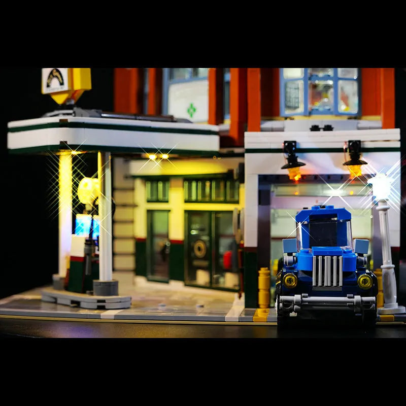 MOC modified LED lighting accessories plastic construction corner repair shop colour scheme building toys