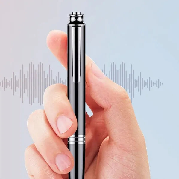 Black pen-style USB voice recorder MP3 player with digital microphone for long-distance recording
