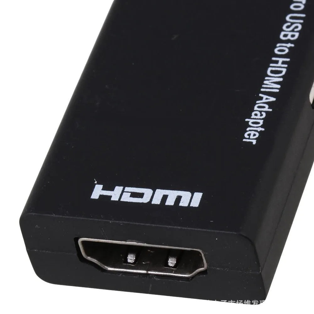 Black HD to HDMI adapter with gold-plated connectors for mobile phone to TV connection