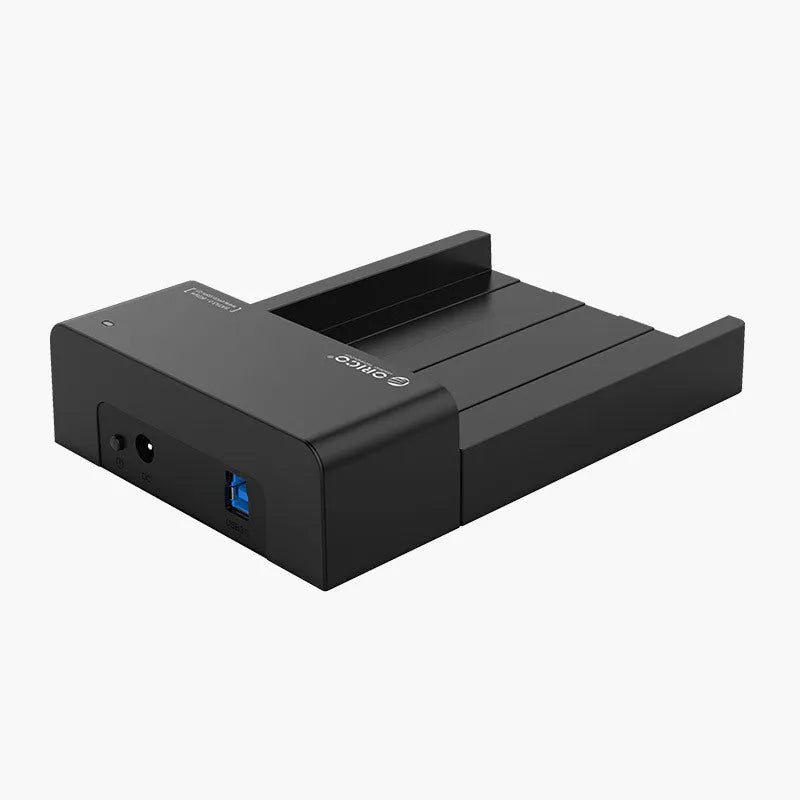 Black universal hard drive box for 2.5 inch and 3.5 inch SATA hard drives with data cable