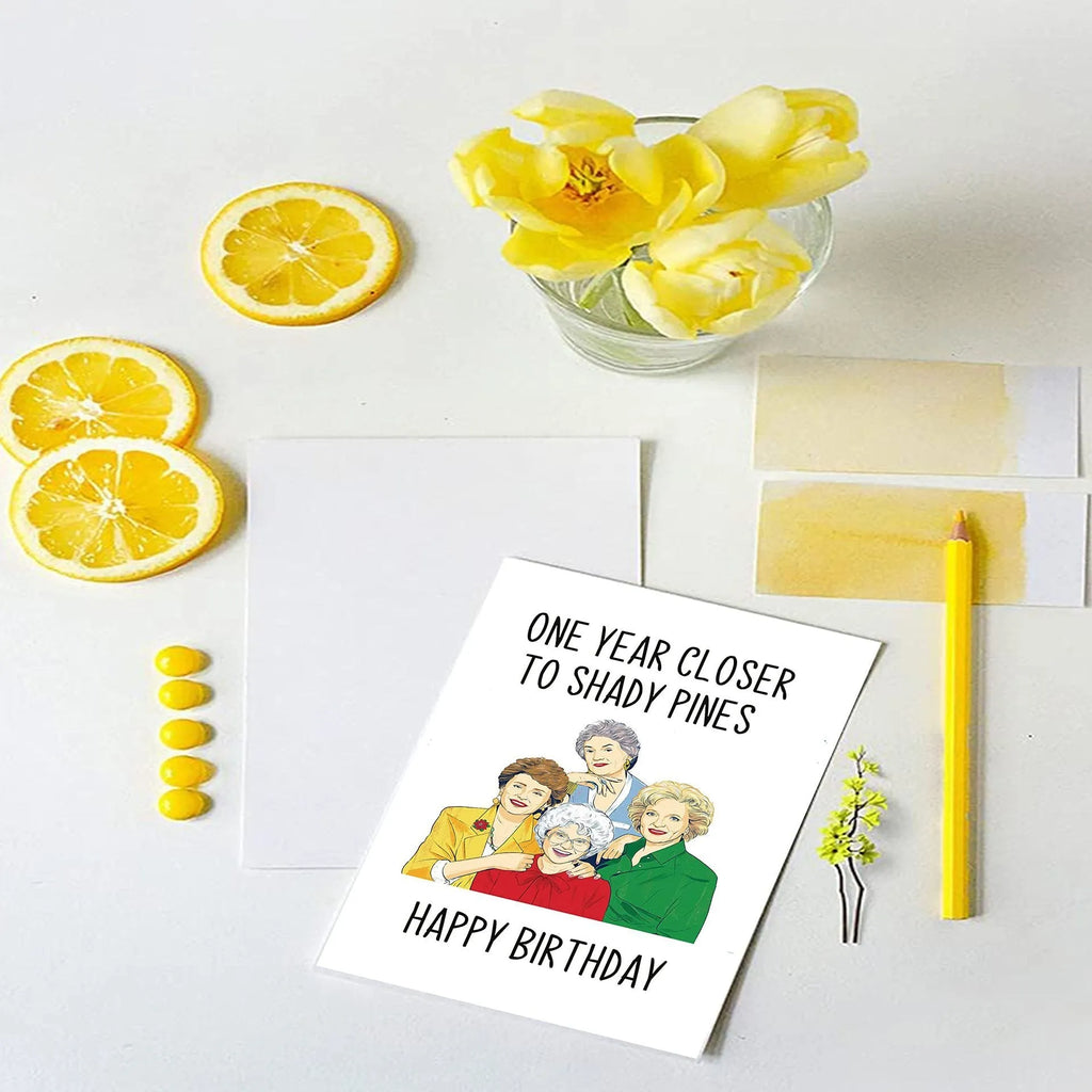 A simple modern printed birthday card with a matching envelope in a selected colour.