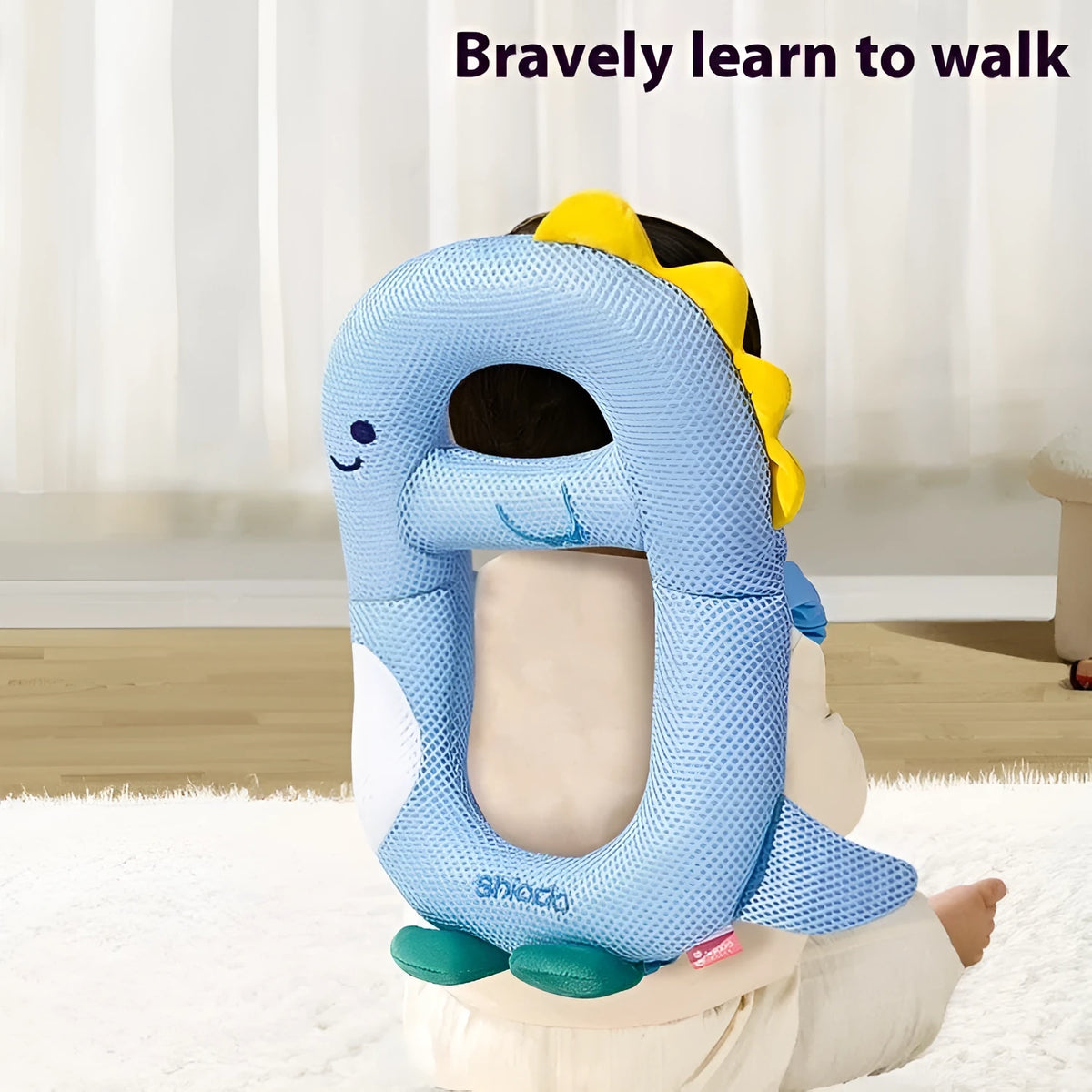 Cartoon baby anti-collision pillow in Little Dinosaur design for toddler fall protection.