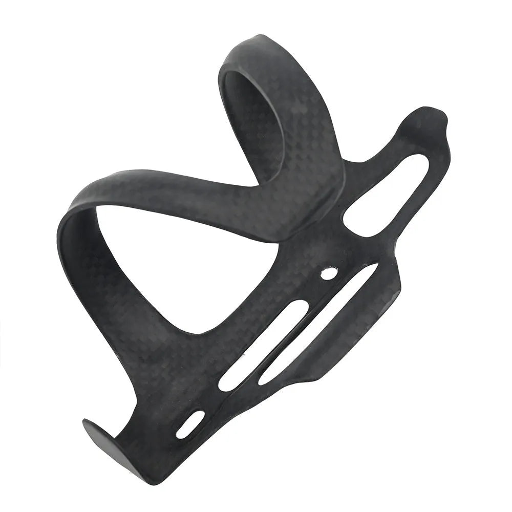 Black all-carbon fibre side pull water bottle cage for road and mountain bikes.