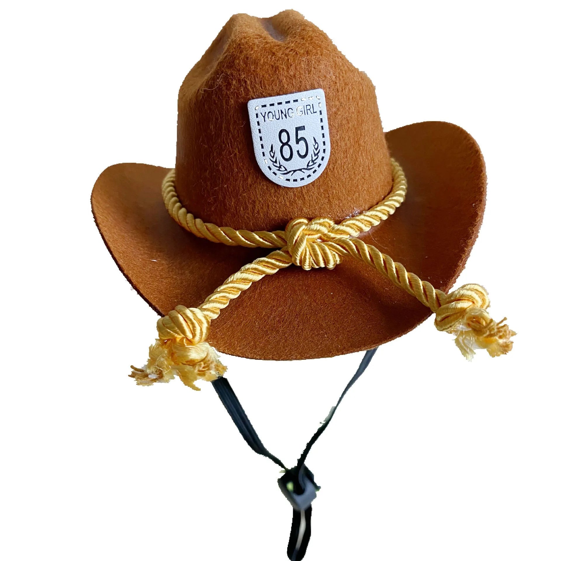 British-style cat cowboy hat with velvet belt decoration in S and M sizes