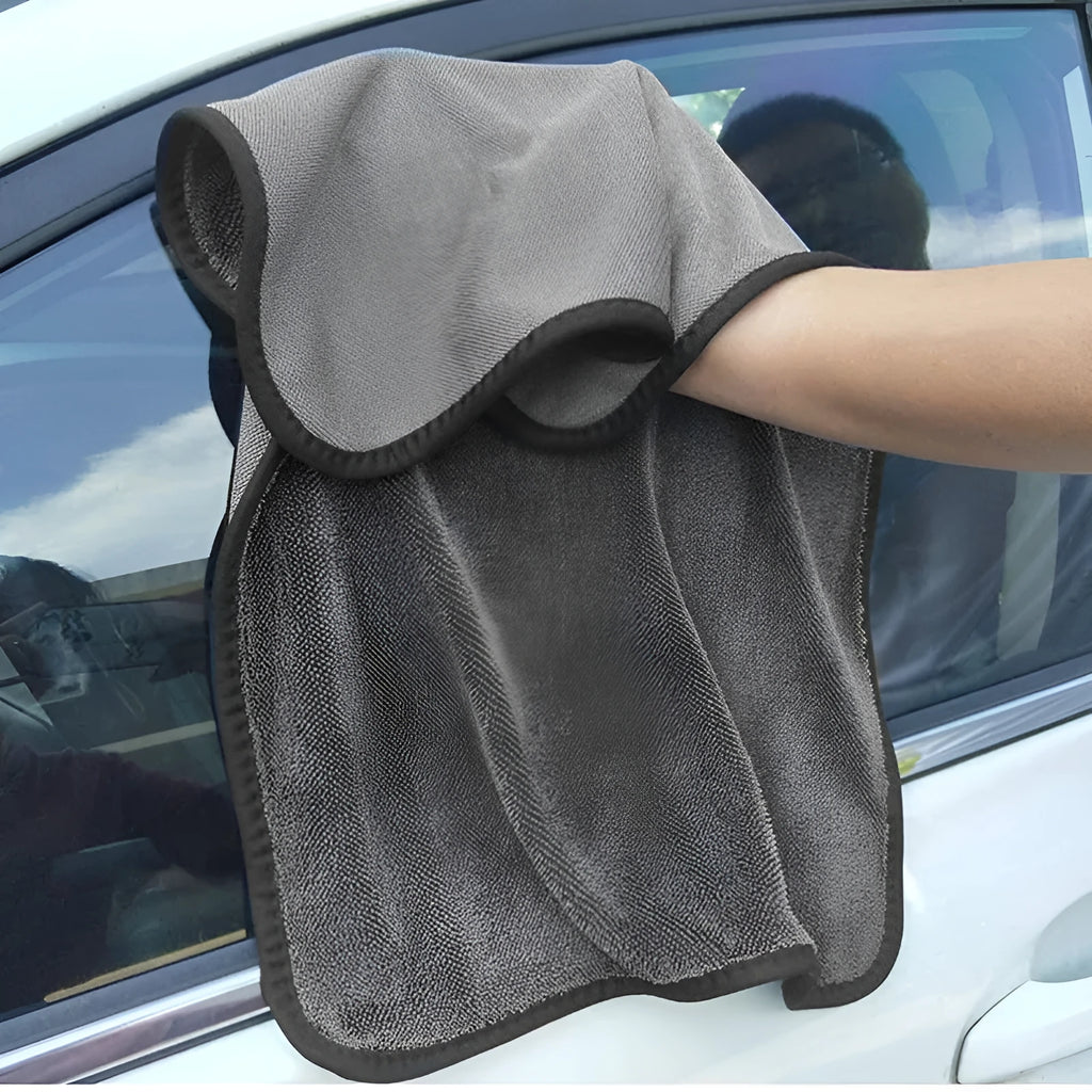 Grey 40x40cm square microfiber car wash drying towel