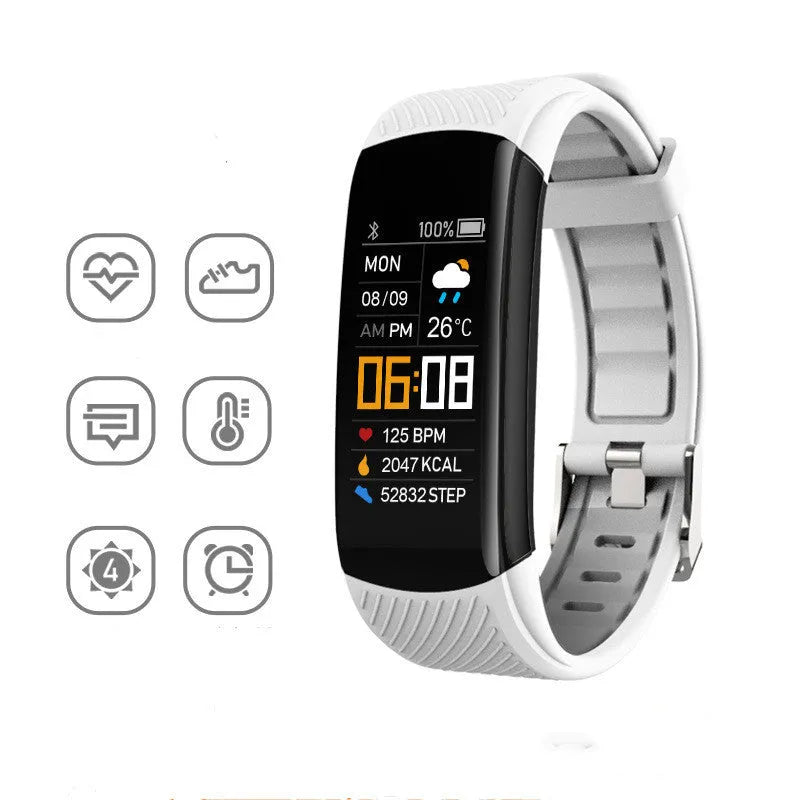Adult sports silicone pedometer bracelet with 0.96 inch screen and TPU band in multiple colours