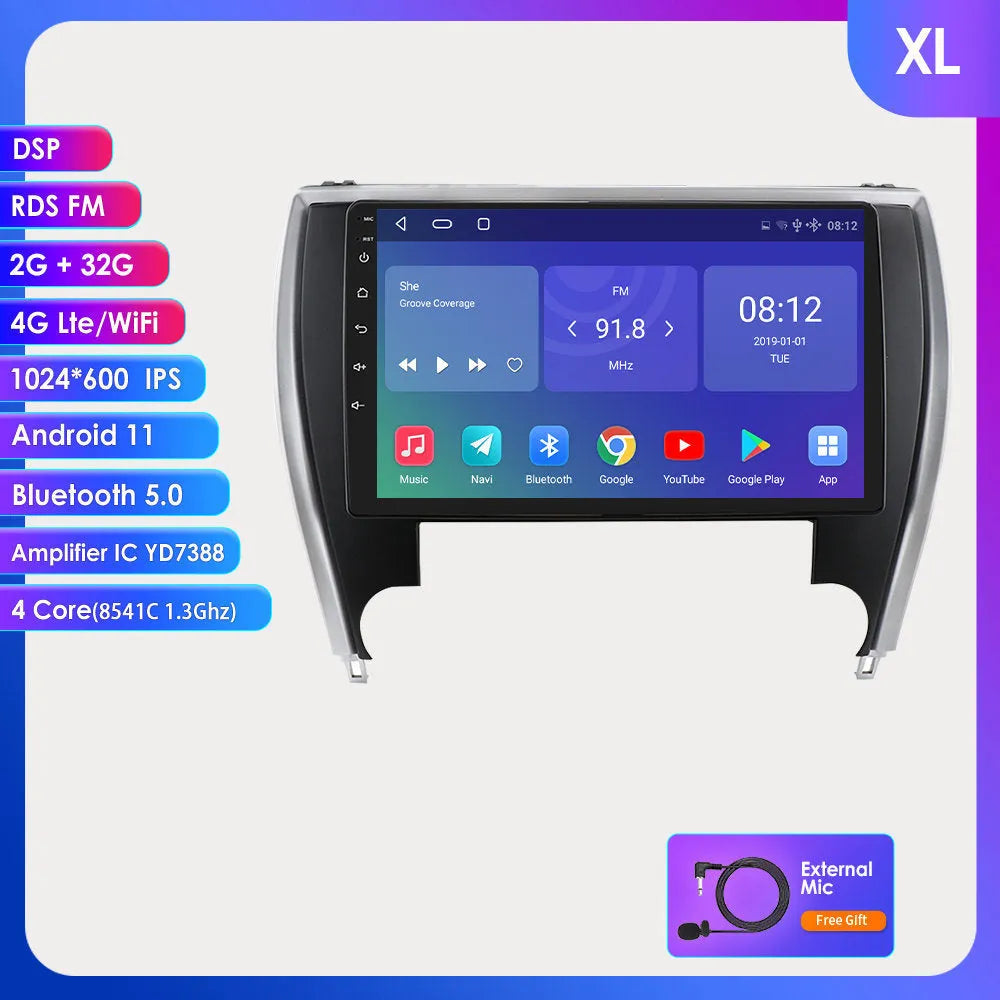 10-inch car navigator MP5 all-in-one machine for Toyota Camry 2015 dashboard installation