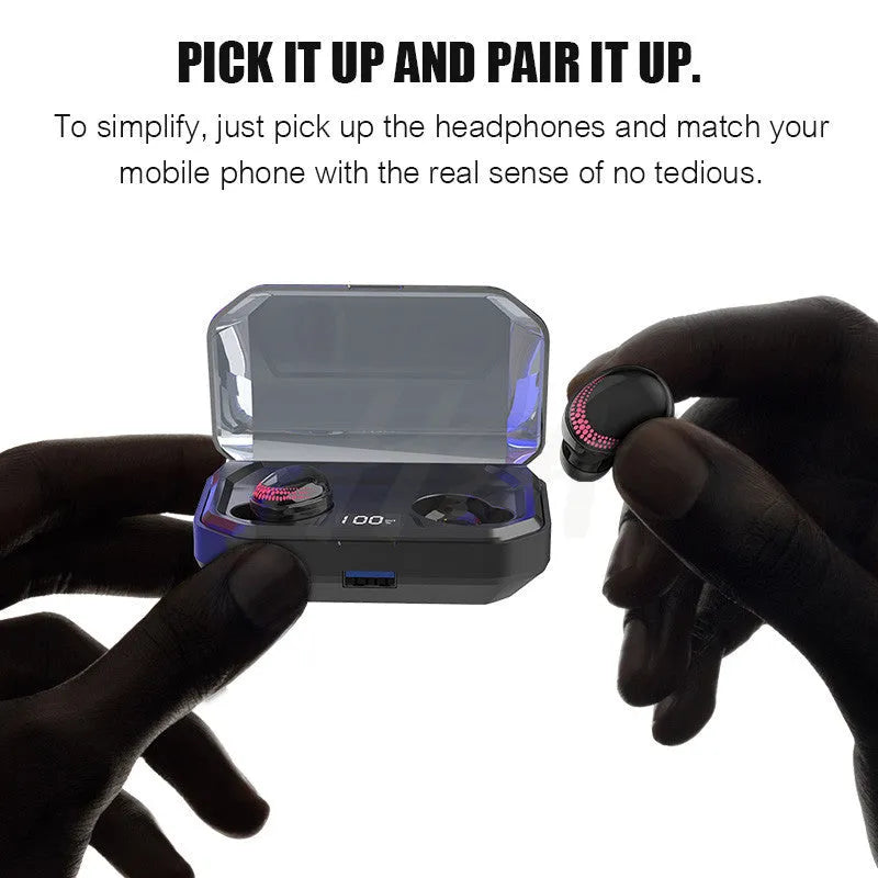 Black X10 Bluetooth wireless earbuds and charging case