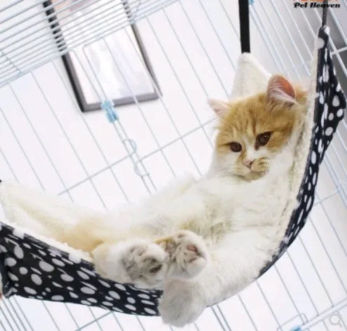 Double-sided cat hammock in lamb cashmere and cotton linen, 52x35cm or 62x44cm hanging cat bed