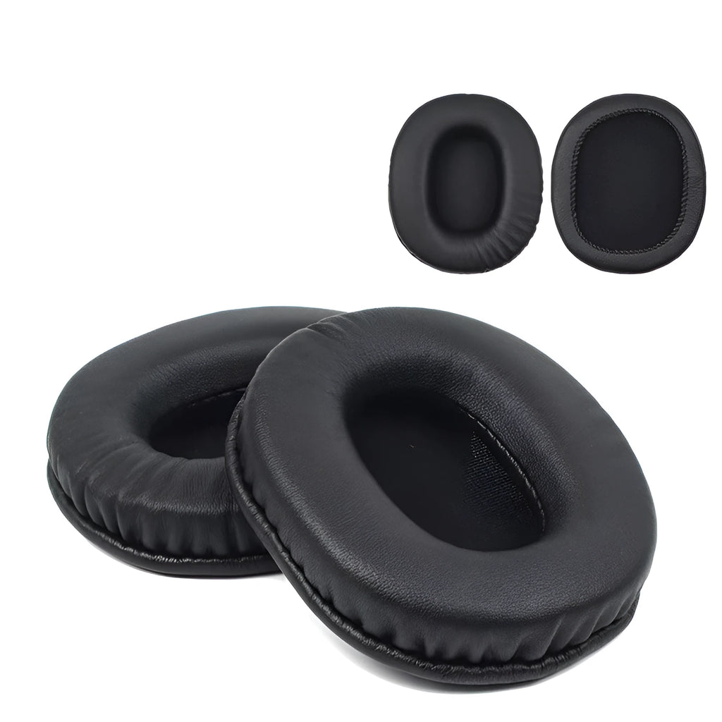 Black soft PU leather replacement earmuffs for Sony 1R headphones shown in two-pack