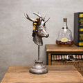 Large decorative resin animal statue ornament in black, white or wood colour, measuring 32cm tall.