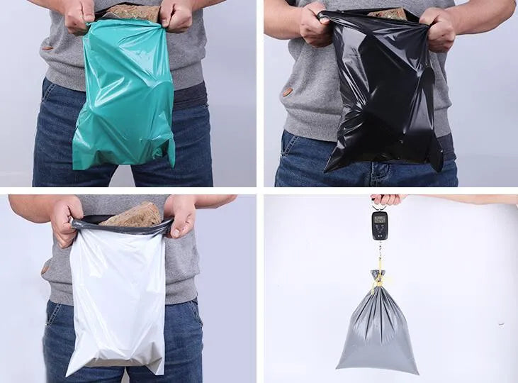 PE courier clothing bag with adhesive sealing in multiple colours and sizes