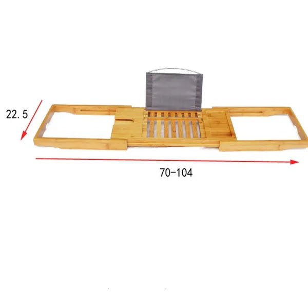 Single tier natural bamboo bathtub frame used for desktop bathroom storage