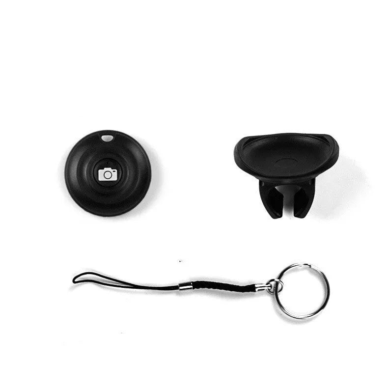 Black Bluetooth selfie remote control for wireless photo snapping over 10 metres away
