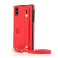 Leather messenger phone case with card holder and detachable wristband for iPhone protection