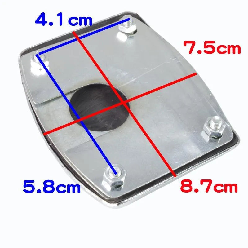 Motorcycle brake pedal skid plate metal footplate accessory for scooters and electric vehicles