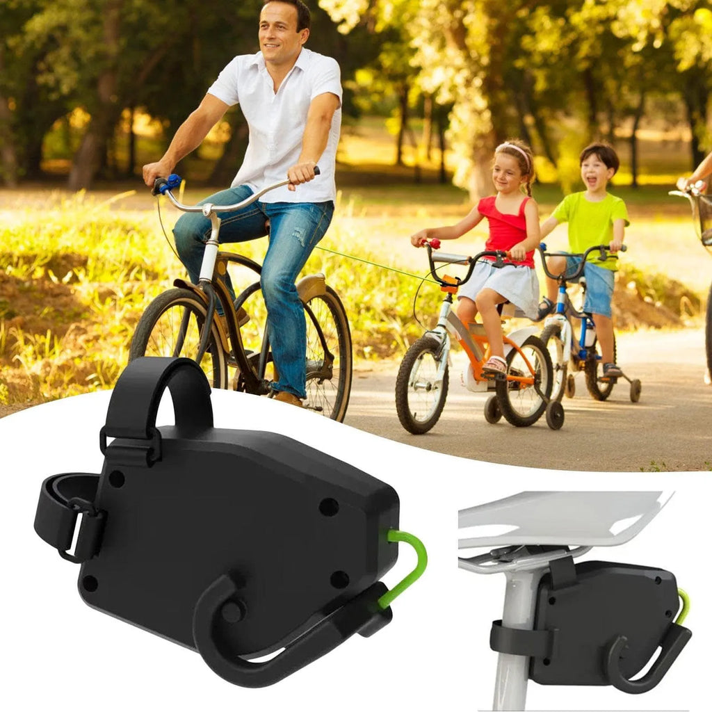 Black plastic and resin mountain bike trailer rope traction device for parent-child bicycle towing