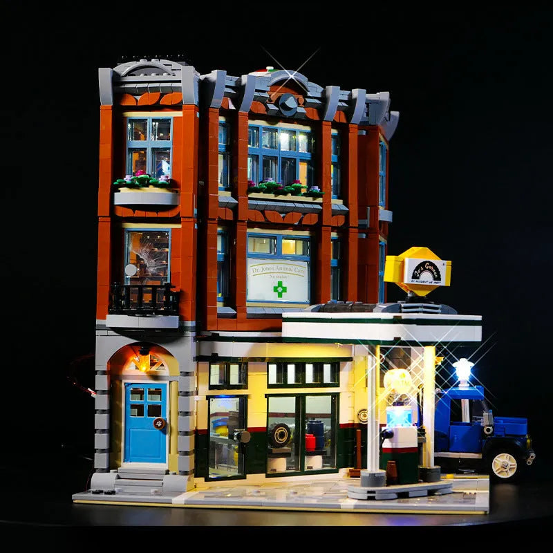 MOC modified LED lighting accessories plastic construction corner repair shop colour scheme building toys