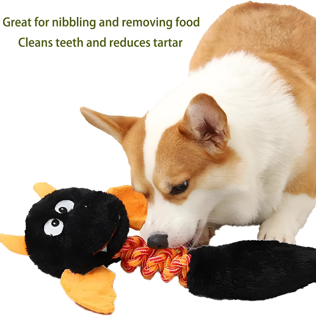 Large soft rabbit fleece plush dog toy with squeaker in green colour