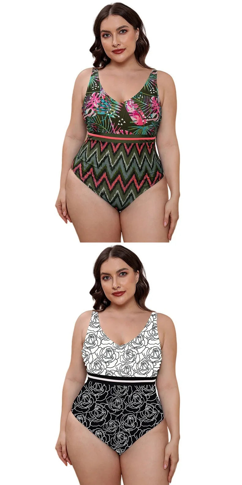 Women's striped vest print one-piece swimsuit with spaghetti straps for swimming