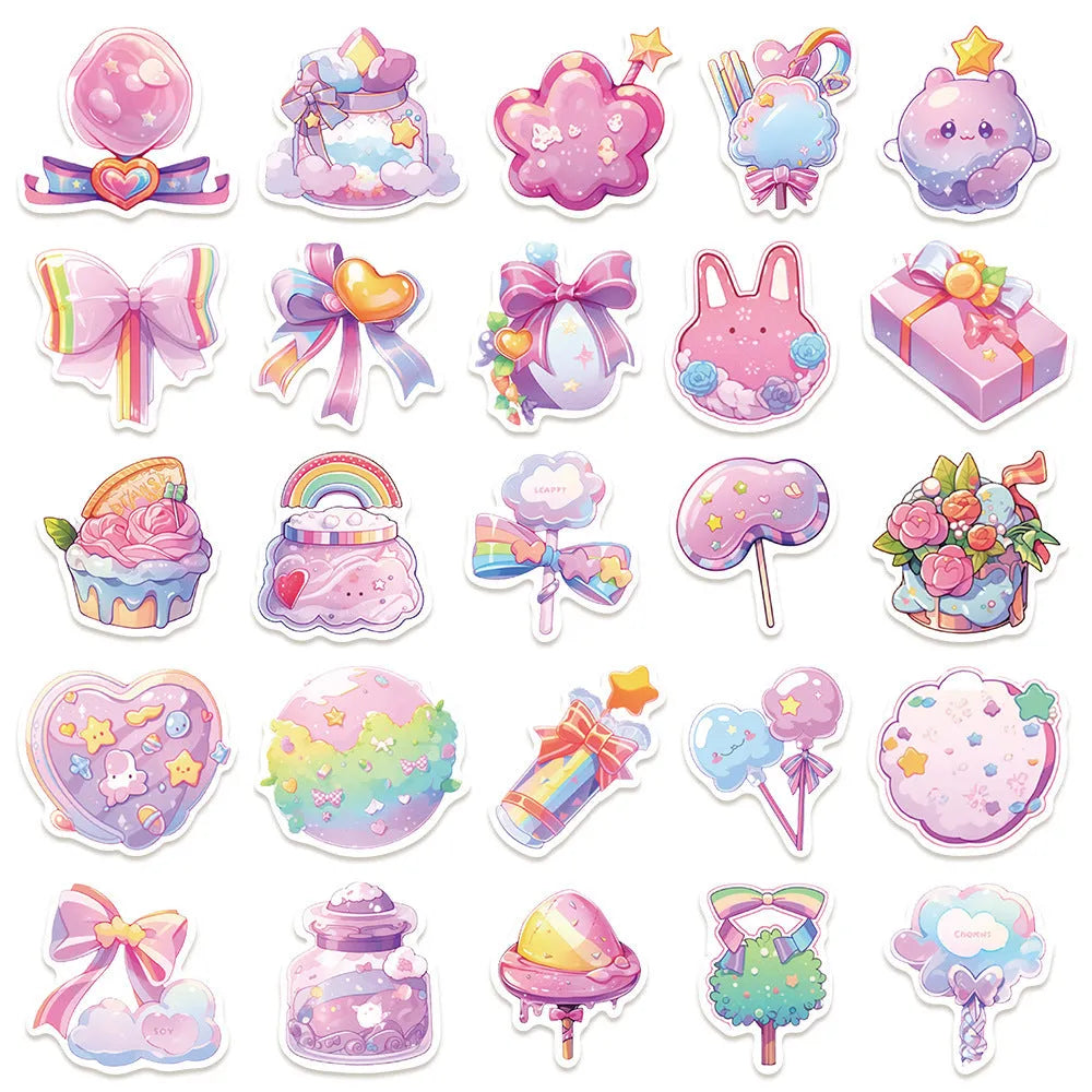 Fresh candy small object decorative waterproof stickers in 4-7cm sizes for hand account decoration