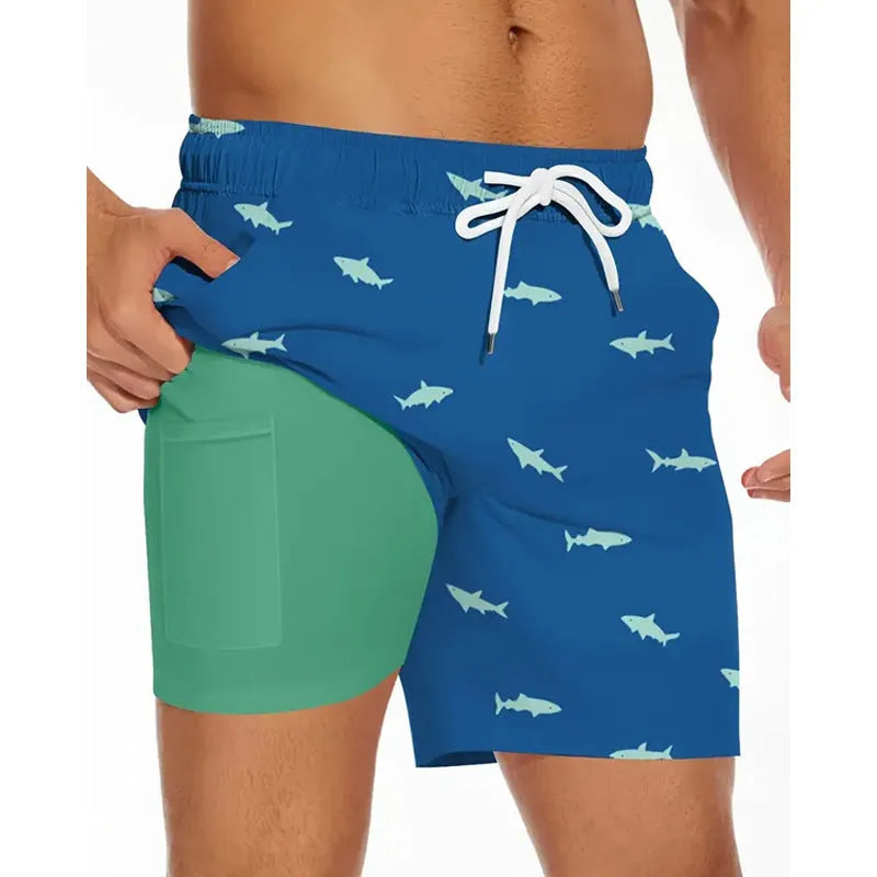 Men's loose fit polyester beach pants in plus sizes
