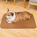 Brown rattan fibre cooling mat for dogs in various sizes from small to 3XL