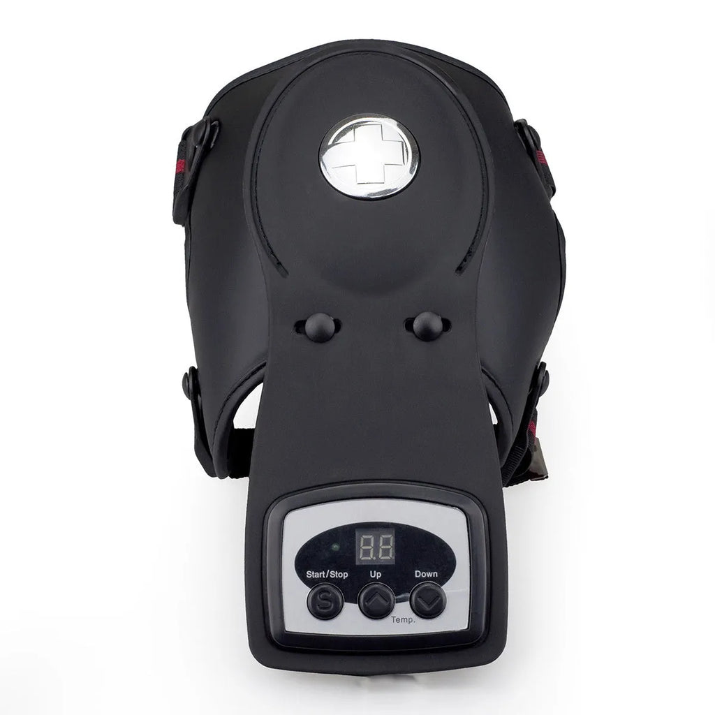 Portable infrared knee and shoulder massager with adjustable temperature control and therapy pads