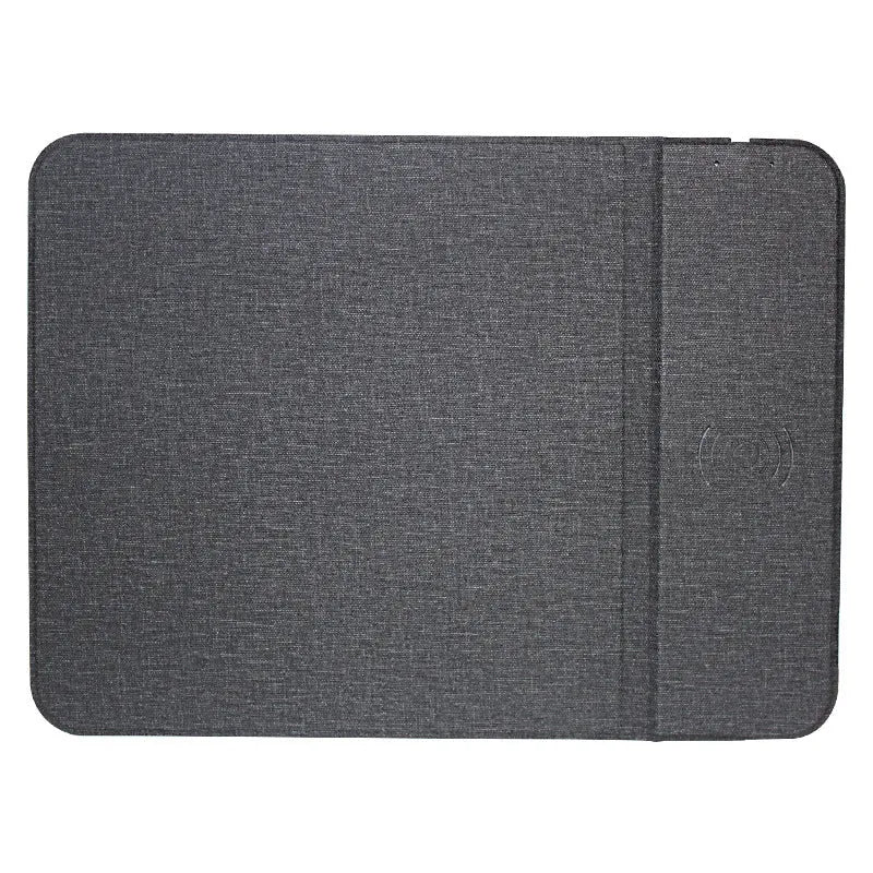 Foldable cloth wireless charging phone holder showing smartphone in charging position at adjustable angle